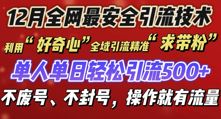 12 月份全网最安全引流创业粉技术来袭，不封号不废号，有操作就有流量【揭秘】-沐颜网创资源