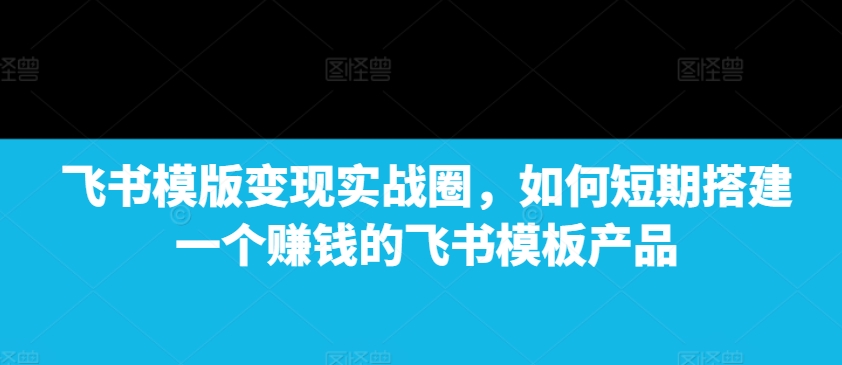飞书模版变现实战圈，如何短期搭建一个赚钱的飞书模板产品-沐颜网创资源