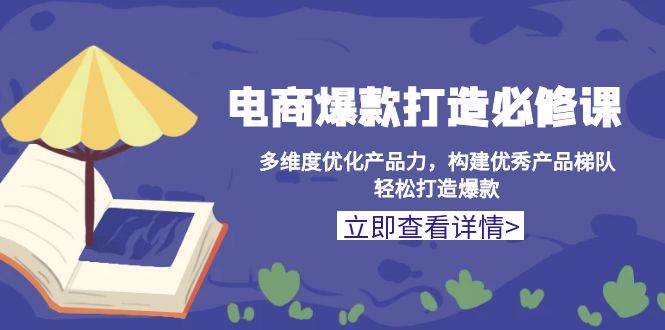 电商爆款打造必修课：多维度优化产品力，构建优秀产品梯队，轻松打造爆款-沐颜网创资源