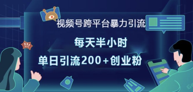 视频号跨平台暴力引流，每天半小时，单日引流200+精准创业粉-沐颜网创资源