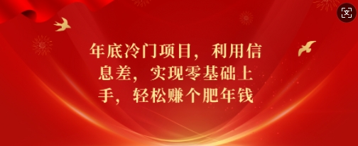 年底冷门项目，利用信息差，实现零基础上手，轻松赚个肥年钱【揭秘】-沐颜网创资源