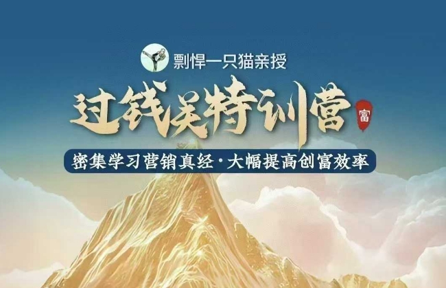剽悍一只猫-过钱关特训营，学习营销真经 大幅度提高创富效率-沐颜网创资源