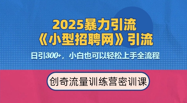 2025最新暴力引流方法，招聘平台一天引流300+，日变现多张，专业人士力荐-沐颜网创资源