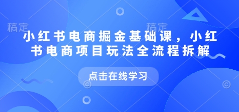 小红书电商掘金队课，小红书电商新项目游戏玩法全过程拆卸-沐颜网创资源