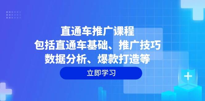 直通车推广课程：包括直通车基础、推广技巧、数据分析、爆款打造等-沐颜网创资源