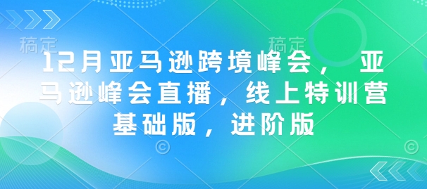 12月亚马逊跨境高峰会， 亚马逊平台峰会直播，网上夏令营标准版，升级版-沐颜网创资源