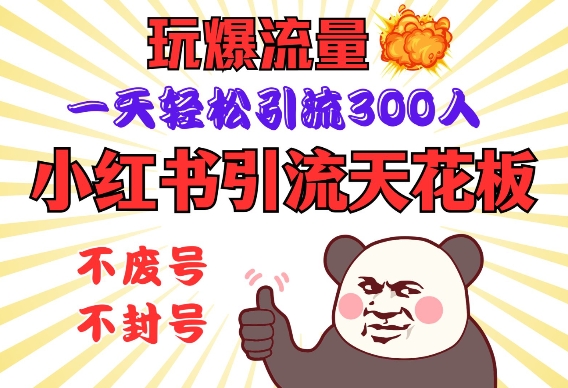 小红书引流吊顶天花板，玩爆总流量，一天轻轻松松引流方法300人，安全操作规程-沐颜网创资源