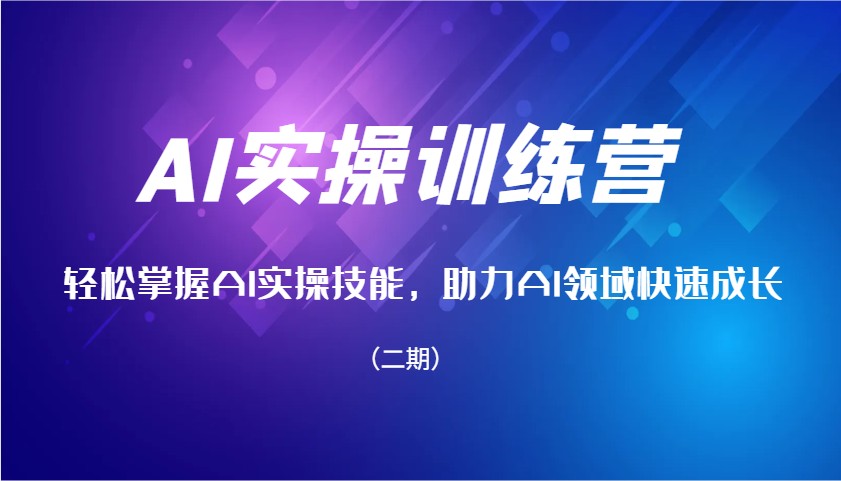 AI实操训练营，快速掌握AI实操能力，助推AI行业快速增长-沐颜网创资源