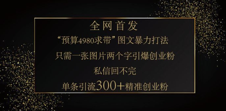 小红书的神奇图片引流法，仅需一张图，就可一条手记凭着这种方法，轻轻松松引流方法 300   精确自主创业粉-沐颜网创资源