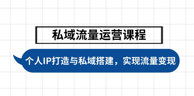 私域流量运营课程内容，本人IP塑造与公域构建，推动学生完成数据流量变现-沐颜网创资源