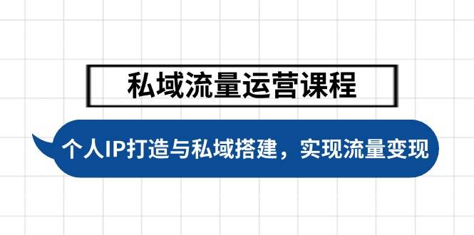私域流量运营课程内容，本人IP塑造与公域构建，推动学生完成数据流量变现-沐颜网创资源