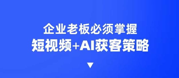 企业短视频AI获客霸屏流量课，6步短视频+AI突围法，3大霸屏抢客策略-沐颜网创资源