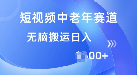 短视频中老年人跑道，使用方便，全平台盈利，没脑子运送日入好几张-沐颜网创资源