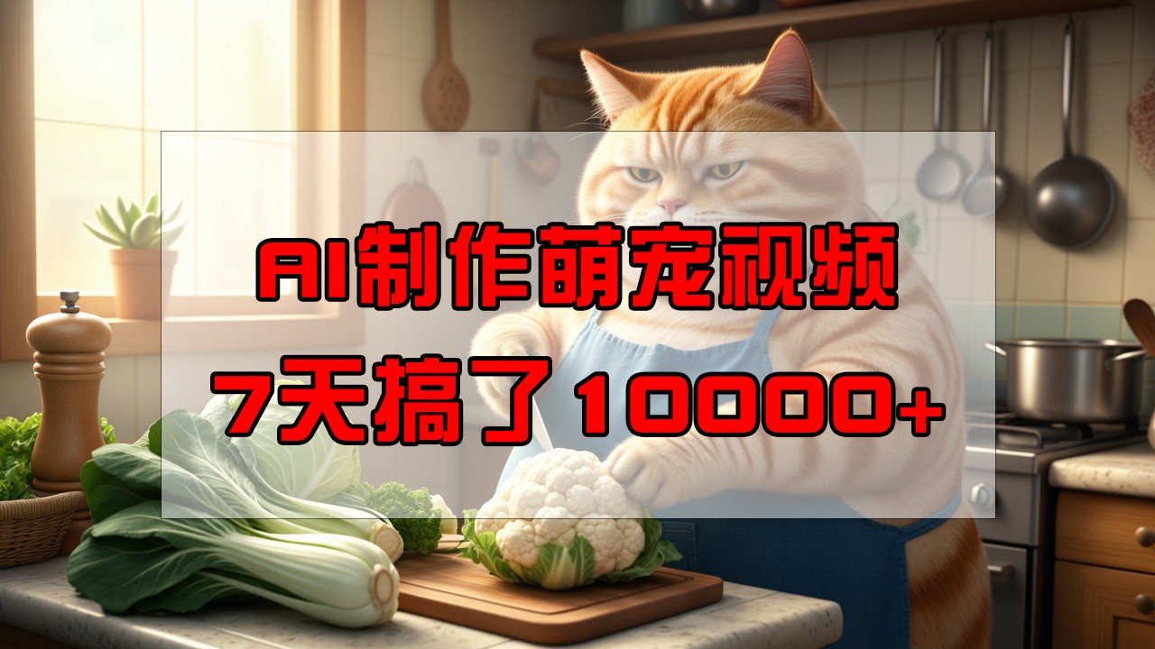 靠AI制做萌宠视频，7天做了1万 ，使用方便成本低，有手机就可以了-沐颜网创资源