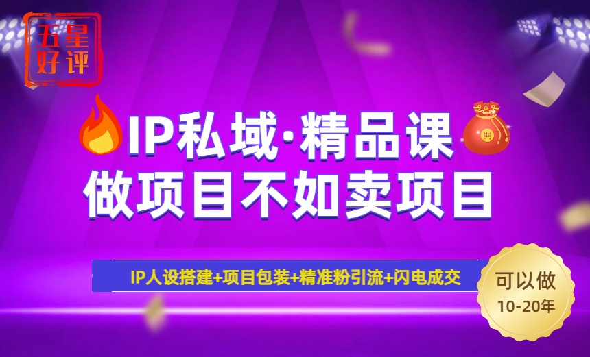 2025年“IP公域·密训班精品课程”，日赚3000 新手防坑月入十万，暴力行为引流方法…-沐颜网创资源