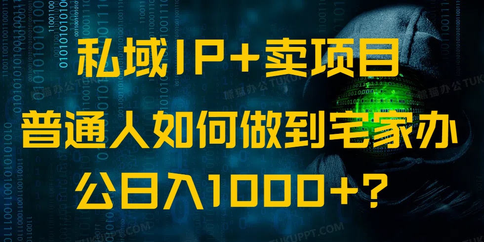 公域IP 卖项目，平常人怎样做到蹲在家里办公室完成日入1000-沐颜网创资源
