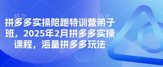 拼多多平台实际操作陪跑夏令营弟子班，2025年2月拼多多平台实操课程，大量拼多多平台游戏玩法-沐颜网创资源