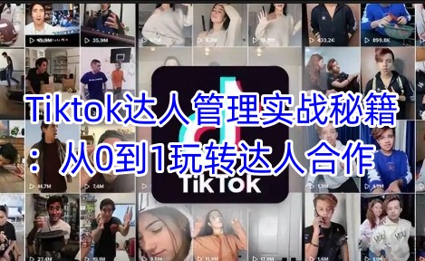 Tiktok大咖管理实战秘笈：从0到1轻松玩达人带货-沐颜网创资源