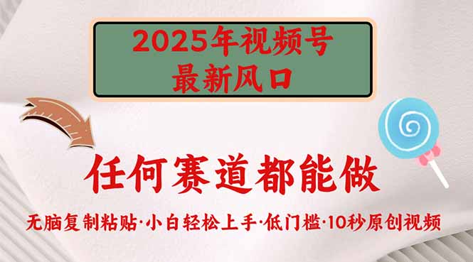 2025年微信视频号新蓝海，门槛较低只需没脑子实行-沐颜网创资源