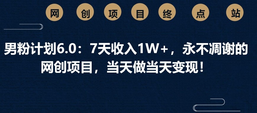 粉丝方案6.0：7天收益1W ，永不凋谢的网创新项目，那天做当日转现！-沐颜网创资源
