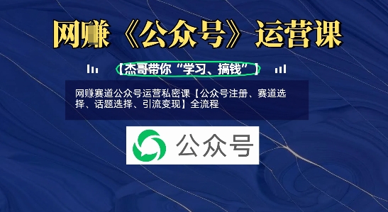 网创跑道微信公众号运营私秘课【公众号申请、跑道挑选、话题讨论挑选、引流变现】全过程-沐颜网创资源