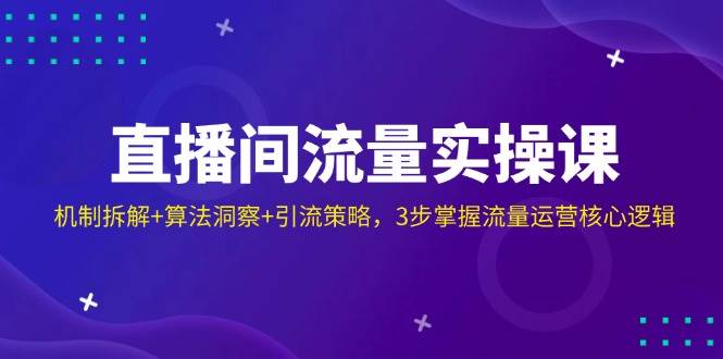 直播房间总流量实操课：体制拆卸 优化算法洞悉 引流方法对策，3步把握营销运营核心逻辑-沐颜网创资源