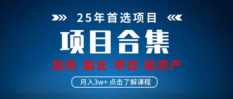 2025 实际操作新项目合辑 放置挂机种类 直播类型 轻资产创业种类 课程分享各分部…-沐颜网创资源