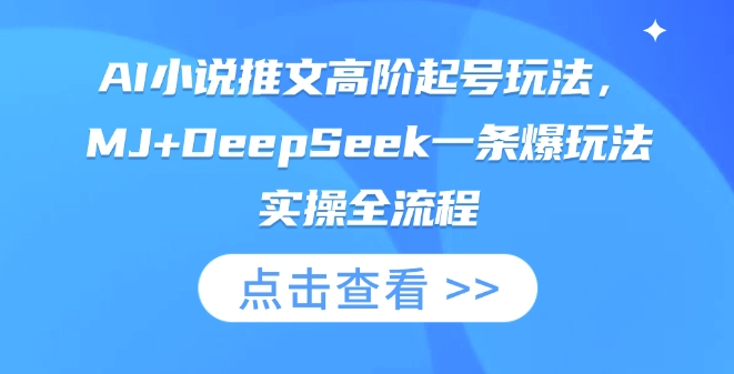 AI小说推文高级养号游戏玩法，MJ DeepSeek一条爆游戏玩法实际操作全过程-沐颜网创资源