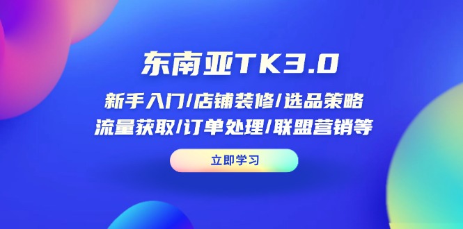 东南亚地区TK3.0：初学者/店面装修/选品策略/流量获取/订单管理/无线推广等-沐颜网创资源