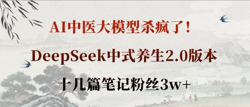 AI中医大实体模型超神了！DeepSeek新中式健康养生2.0版本号，十几篇手记粉丝们3w-沐颜网创资源