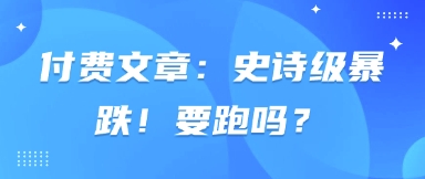付费文章：史诗狂跌！跑吗？-沐颜网创资源