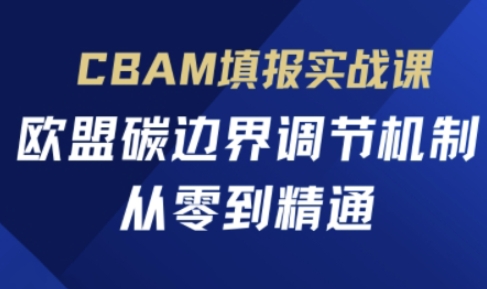 CBAM填写实战演练课，欧盟国家碳界限调控机制，从零到熟练-沐颜网创资源