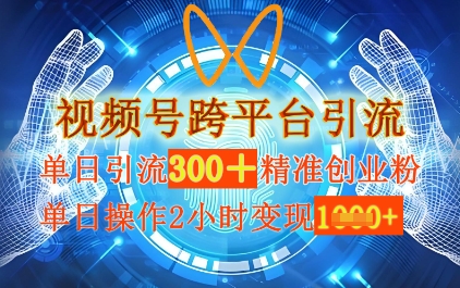微信视频号跨平台推广，单日实际操作2钟头，单日引流方法300 精确自主创业粉，单日转现多张-沐颜网创资源