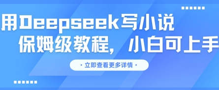 用Deepseek写网络小说，家庭保姆级实例教程，小白可实际操作-沐颜网创资源