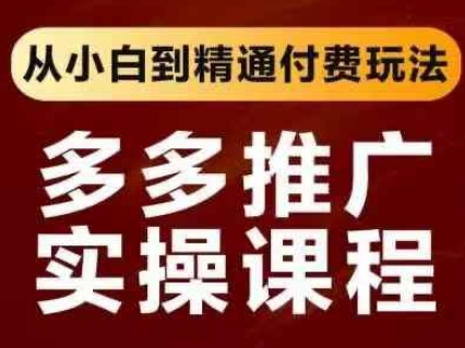 拼多多推广实操课程，从小白到熟练付钱游戏玩法-沐颜网创资源