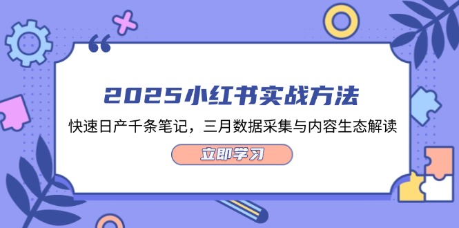 2025小红书的实战演练方式，迅速日产万条手记，三月数据收集与平台生态讲解-沐颜网创资源