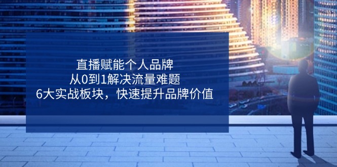 直播间创变个人ip，从0到1处理总流量难点，6大实战演练版块，迅速提升品牌形象-沐颜网创资源