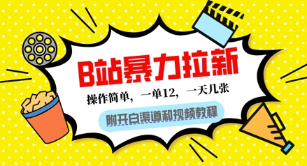 B站暴力拉新：一单12，一天几张，0门槛拉新(附渠道和教程)-沐颜网创资源
