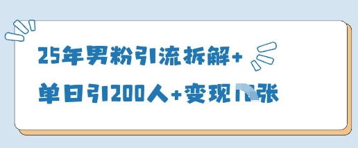 25年粉丝引流方法拆卸 单日引200人 转现好几张-沐颜网创资源