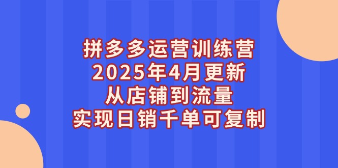 拼多多运营训练营2025年4月更新，从店铺到流量，实现日销千单可复制-沐颜网创资源