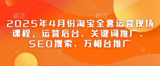 2025年4月份淘宝网整套经营当场课程内容，运营后台、关键词优化、SEO检索、万相台营销推广-沐颜网创资源