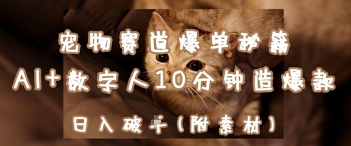 小宠物跑道打造爆款秘笈：AI 虚拟数字人10min造爆品，日入1k-沐颜网创资源