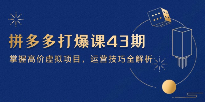 拼多多平台打穿课第 43 期，把握高价位虚拟资源项目，运营方法全面解析-沐颜网创资源