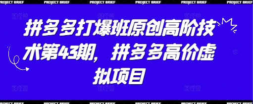 拼多多平台打穿班原创设计高级技术性第43期，拼多多平台高价位虚拟资源项目-沐颜网创资源