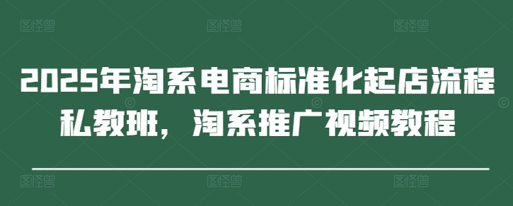 2025年淘宝电子商务规范化出单步骤私人教练班，淘宝营销推广视频教学-沐颜网创资源