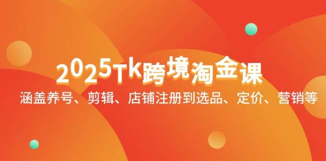 2025Tk跨境电商挖金课：包含起号、视频剪辑、店铺注册到选款、标价、销售等-沐颜网创资源