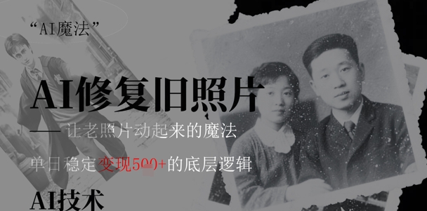 AI 魔法：让泛黄旧照变成朋友圈爆款视频，私域转化率提升50%，单日变现5张-沐颜网创资源