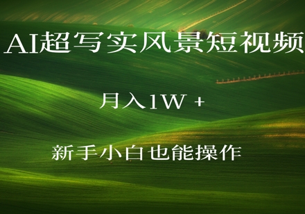 AI超写实风景短视频，月入1w，新手小白都能操作-沐颜网创资源