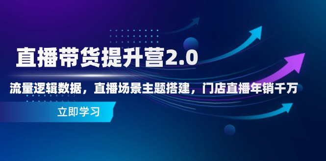 直播卖货提高营2.0：总流量逻辑性数据信息，直播间场景主题构建，店面直播间年销一定-沐颜网创资源
