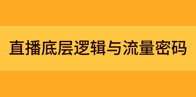 直播间底层思维与流量登陆密码：精准定位实体模型 实例拆卸，极速流承揽与数据优化攻略大全-沐颜网创资源